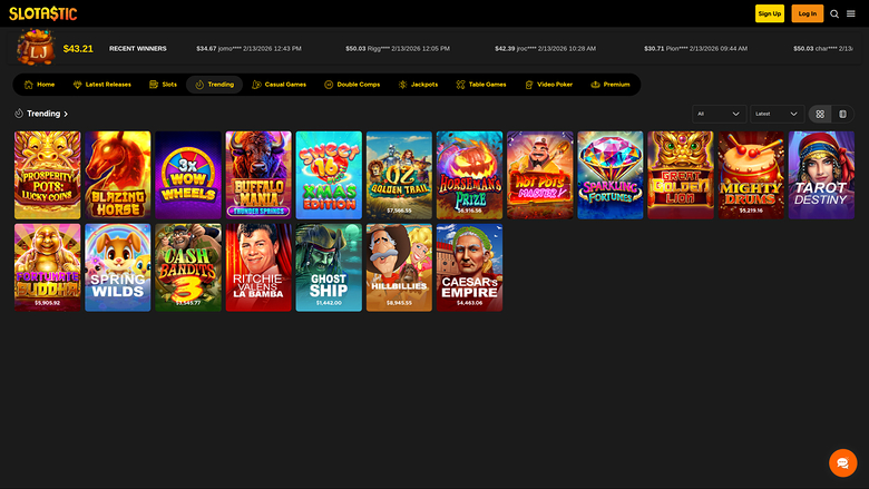 Slotastic Casino — Games lobby