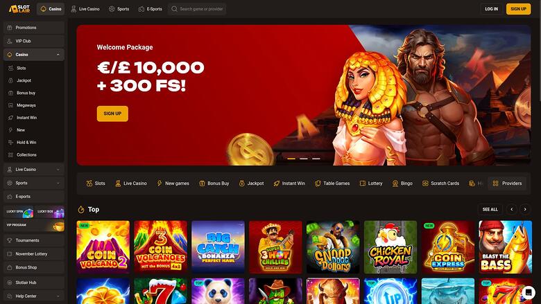 SlotLair Casino — Homepage