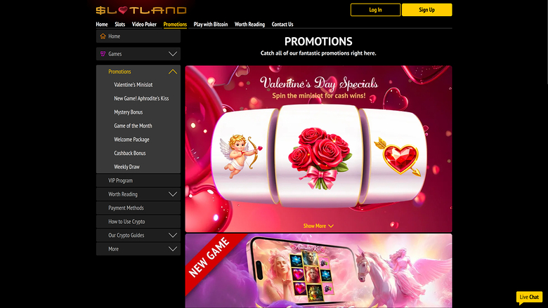 Slotland Casino — Promotions page