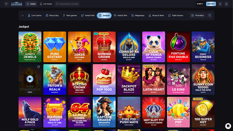 SlotLounge Casino — Jackpot games