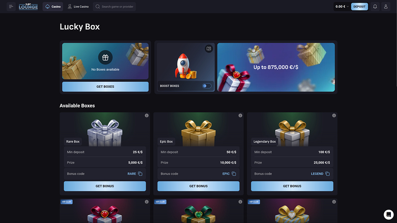 SlotLounge Casino — Lucky box