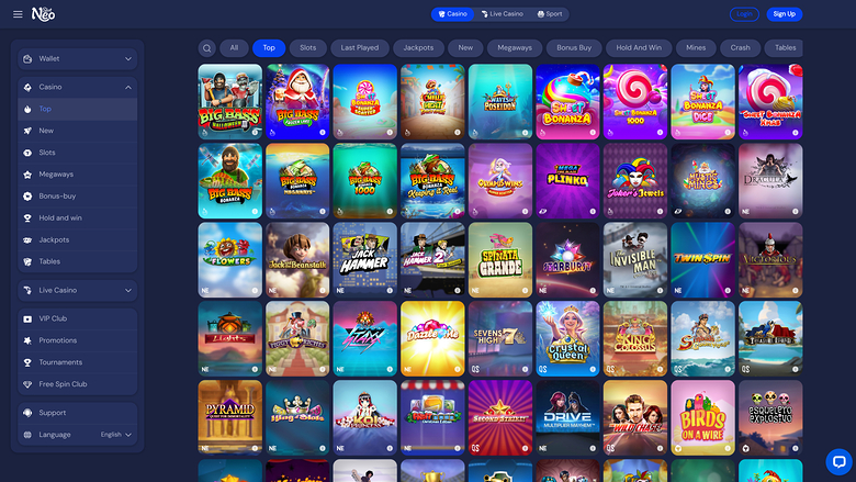 SlotNeo Casino — Games lobby