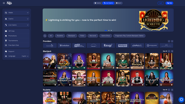 SlotNeo Casino — Livedealer