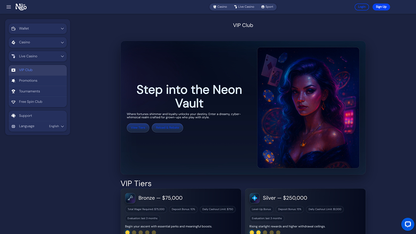 SlotNeo Casino — VIP section