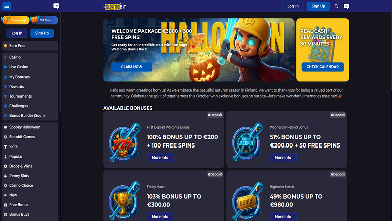 Slotobit Casino — Promotions page