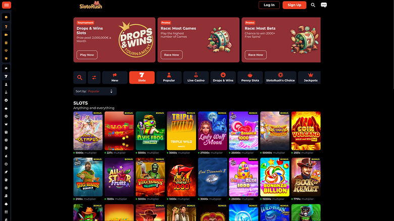 SlotoRush — Games lobby