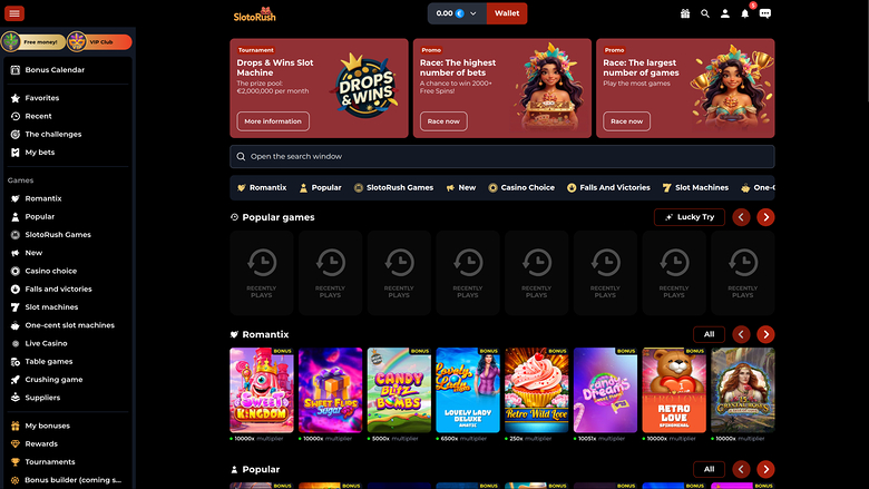 SlotoRush — Homepage