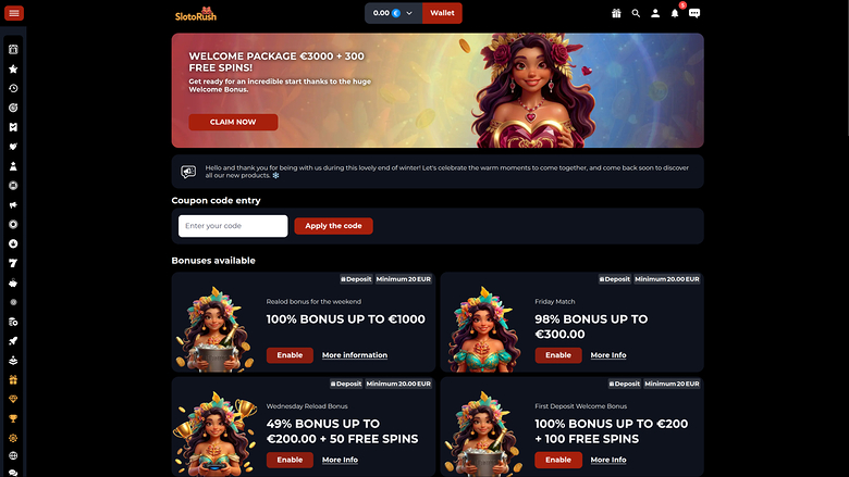 SlotoRush — Promotions page