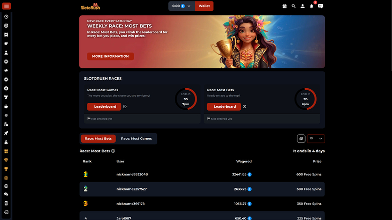 SlotoRush — Tournaments