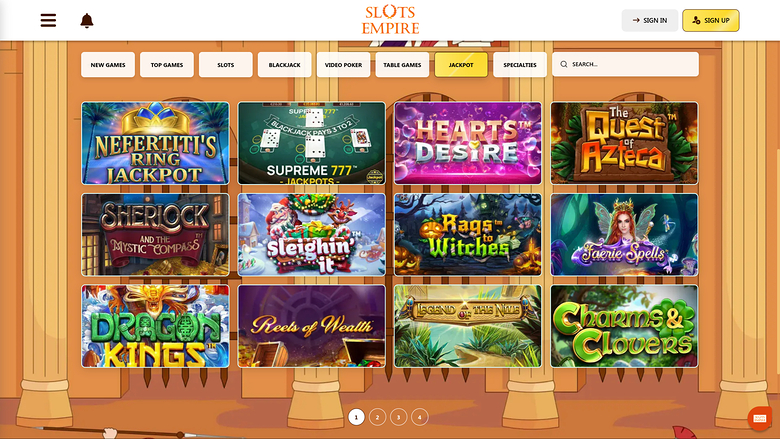 Slots Empire Casino — Jackpot games