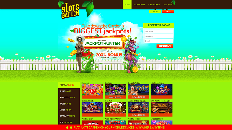 Slots Garden — Homepage
