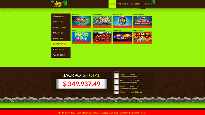 Slots Garden — Games lobby