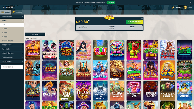 Slots Ninja Casino — Games lobby