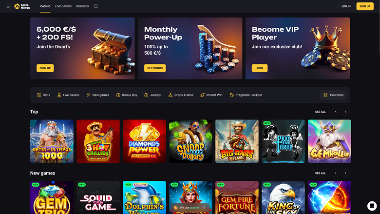 Slotsmines Casino — Homepage