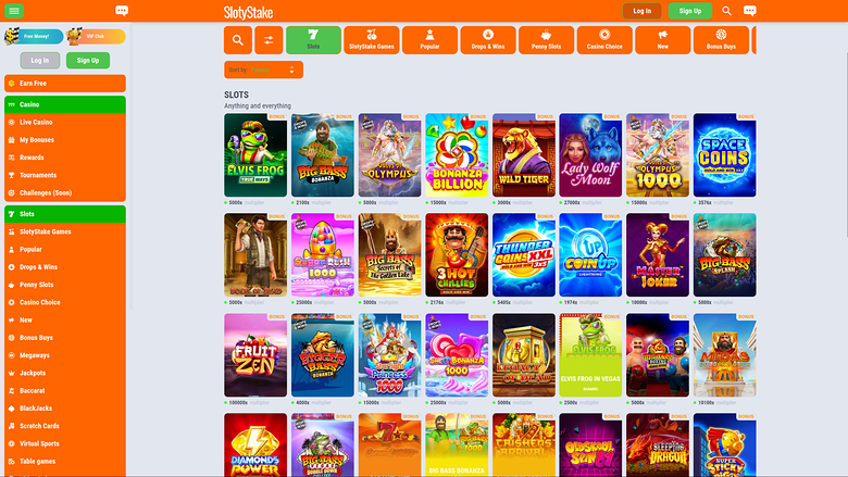 SlotyStake — Games lobby