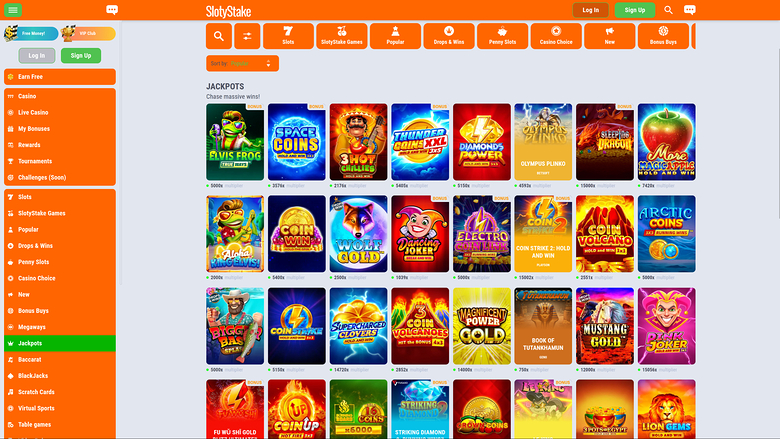 SlotyStake — Jackpot games
