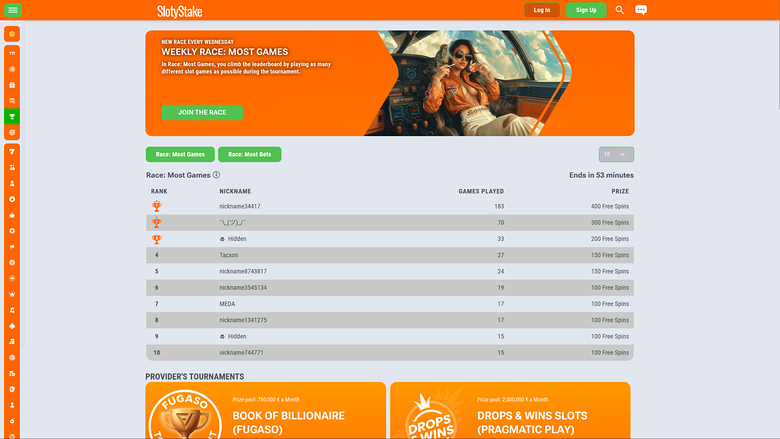 SlotyStake — Tournaments