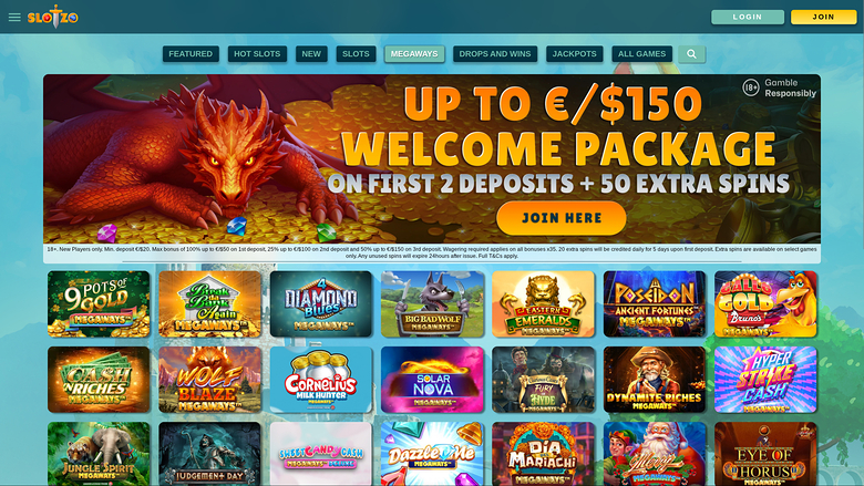 Slotzo Casino — Games lobby