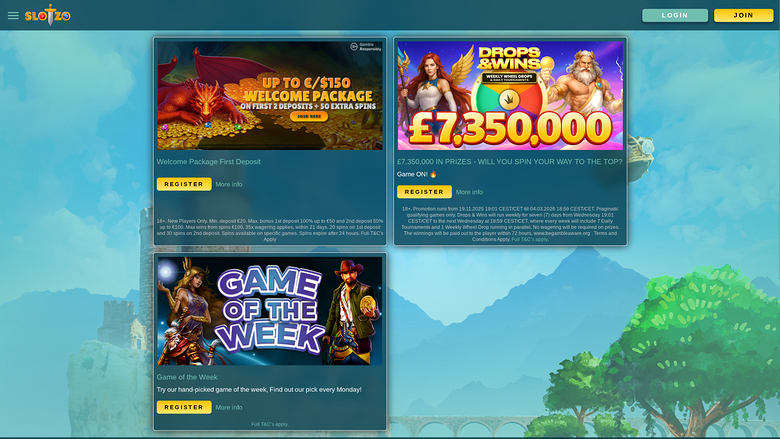 Slotzo Casino — Promotions page