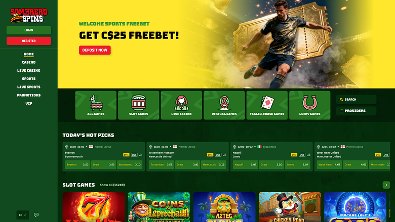 Sombrero Spins Casino — Homepage