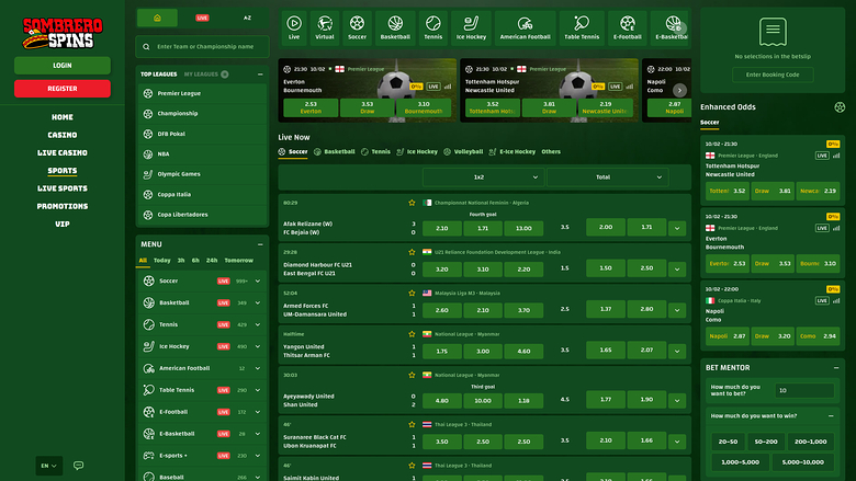 Sombrero Spins Casino — Sportsbook