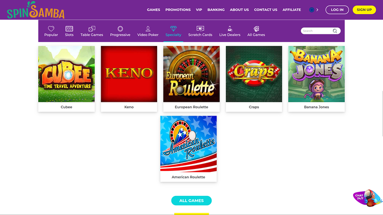 Spin Samba Casino — Specialty