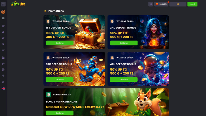 Spinline Casino — Promotions page