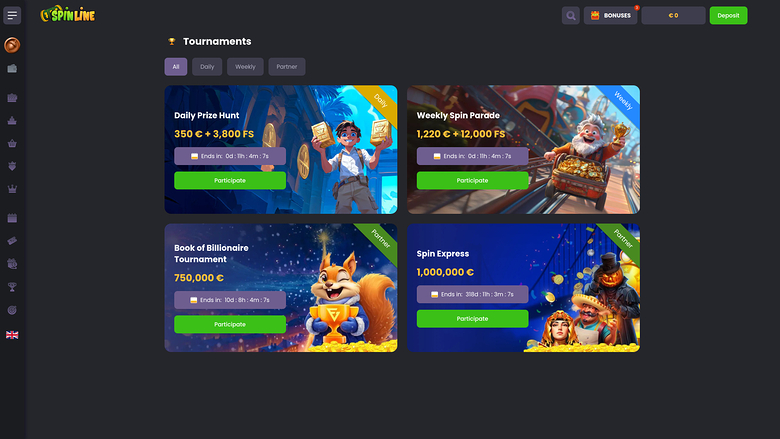 Spinline Casino — Tournaments