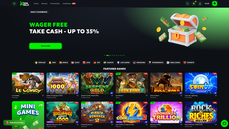 Spinmills Casino — Homepage