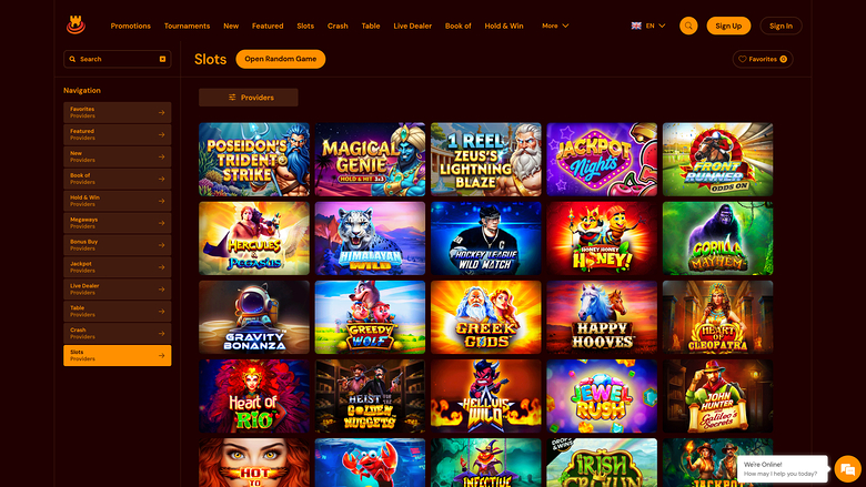 Spinscastle Casino — Games lobby