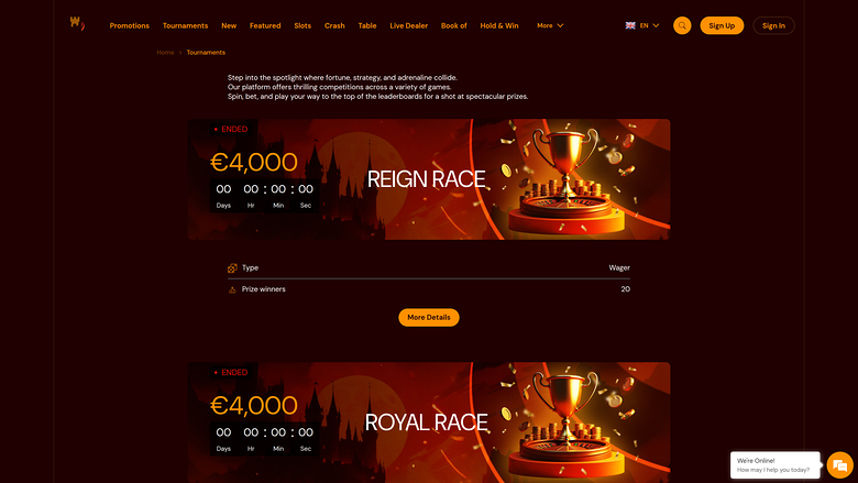 Spinscastle Casino — Tournaments