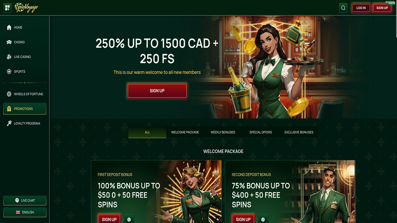 SpinVoyage Casino — Promotions page