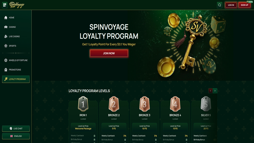 SpinVoyage Casino — VIP section