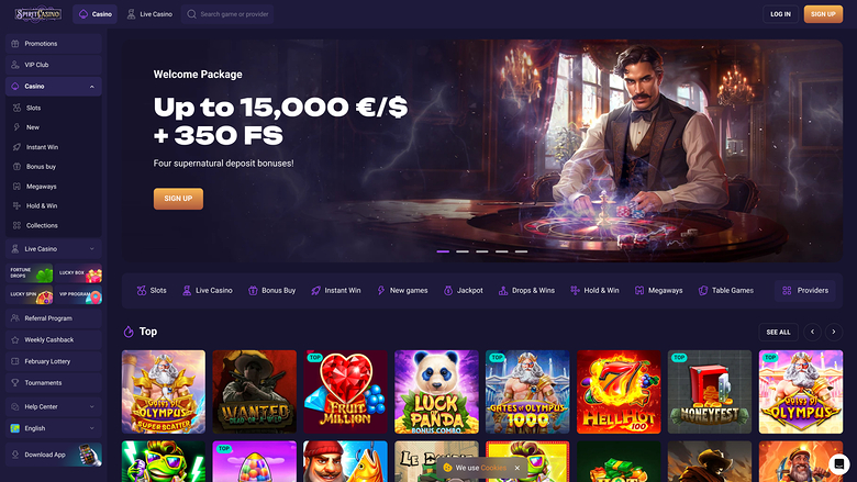 Spirit Casino — Homepage
