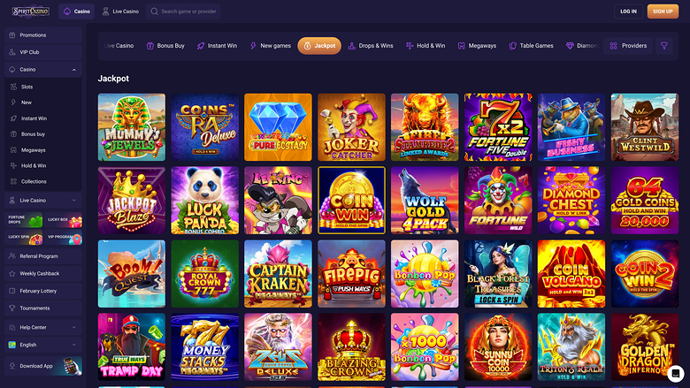 Spirit Casino — Jackpot games