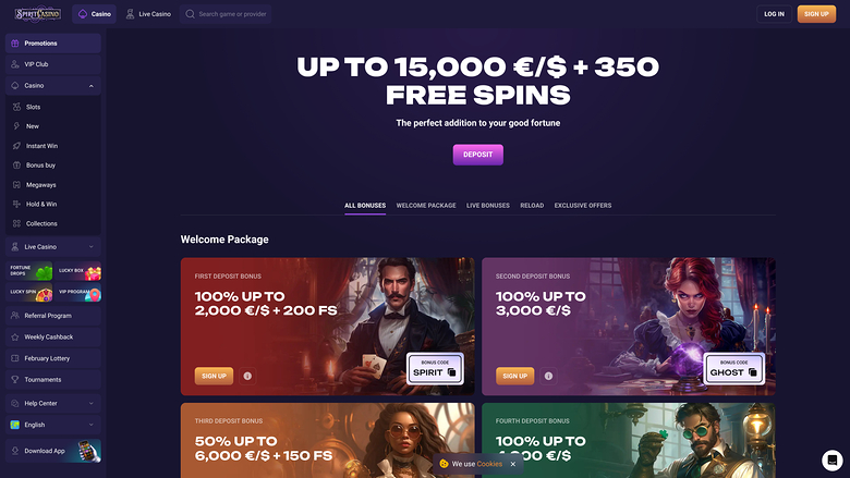 Spirit Casino — Promotions page