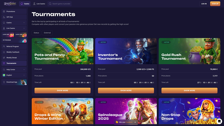 Spirit Casino — Tournaments