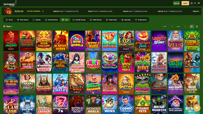 Springbok Casino — Games lobby