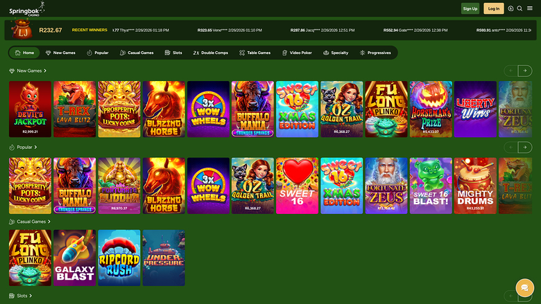 Springbok Casino — Homepage