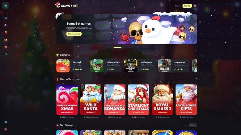 SunnyBet Casino — Homepage