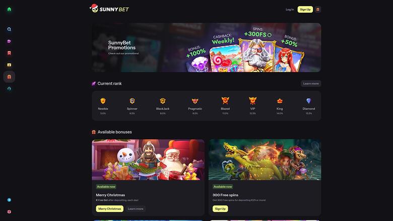 SunnyBet Casino — Promotions page