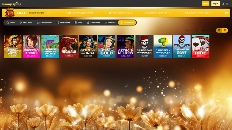 Sunnyspins Casino — Jackpot games