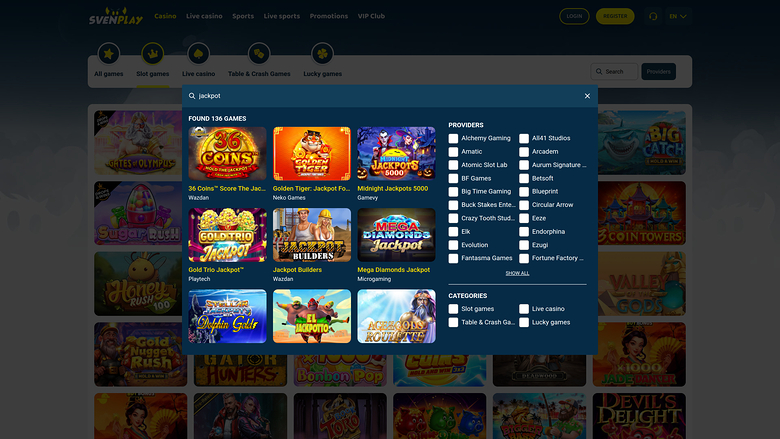 SvenPlay Casino — Jackpot games