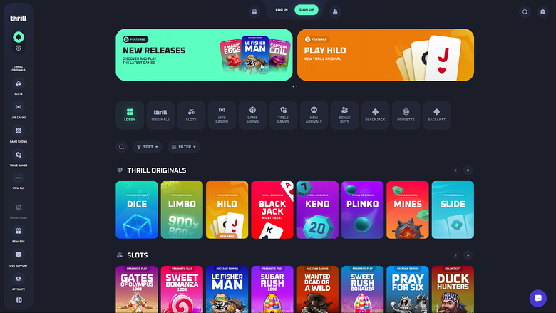Thrill Casino — Homepage