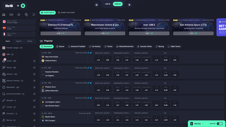 Thrill Casino — Sportsbook