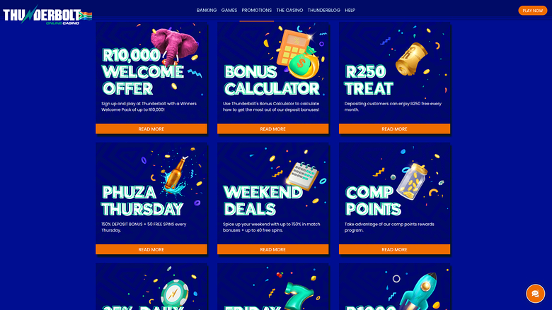Thunderbolt Casino — Promotions page