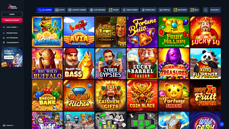Trips Casino — Games lobby