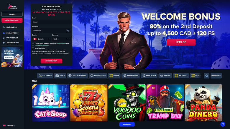 Trips Casino — Homepage