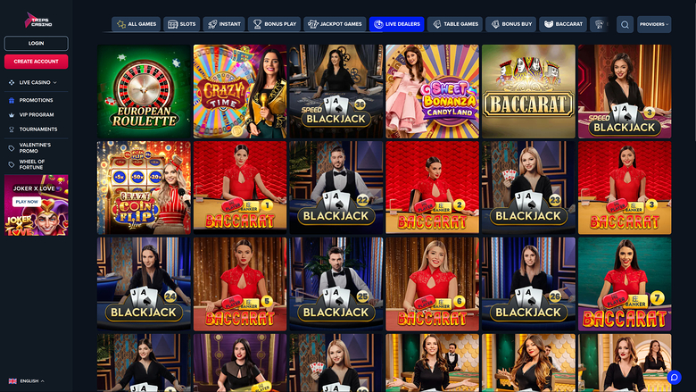 Trips Casino — Live dealer lobby