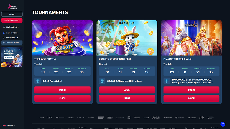 Trips Casino — Tounaments